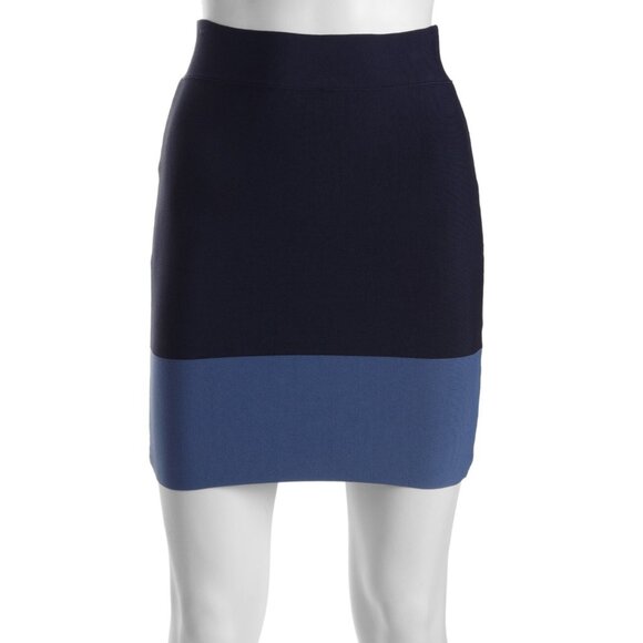 BCBG Maxazria Women's Joelle Blue Colorblock Knit Skirt size M NWT MSRP $148 - Picture 2 of 7